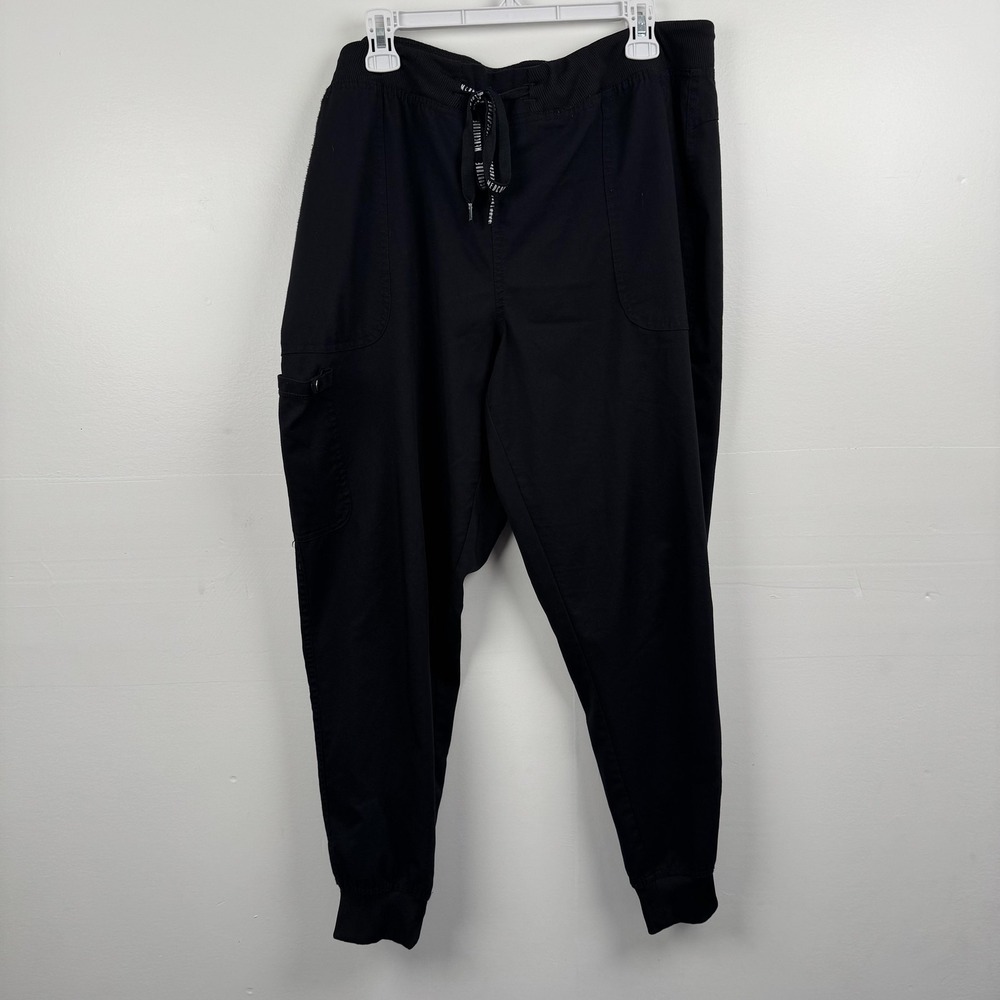 MedCouture Touch Jogger Pants Womens Extra Large (36x27) Black Scrub Medical